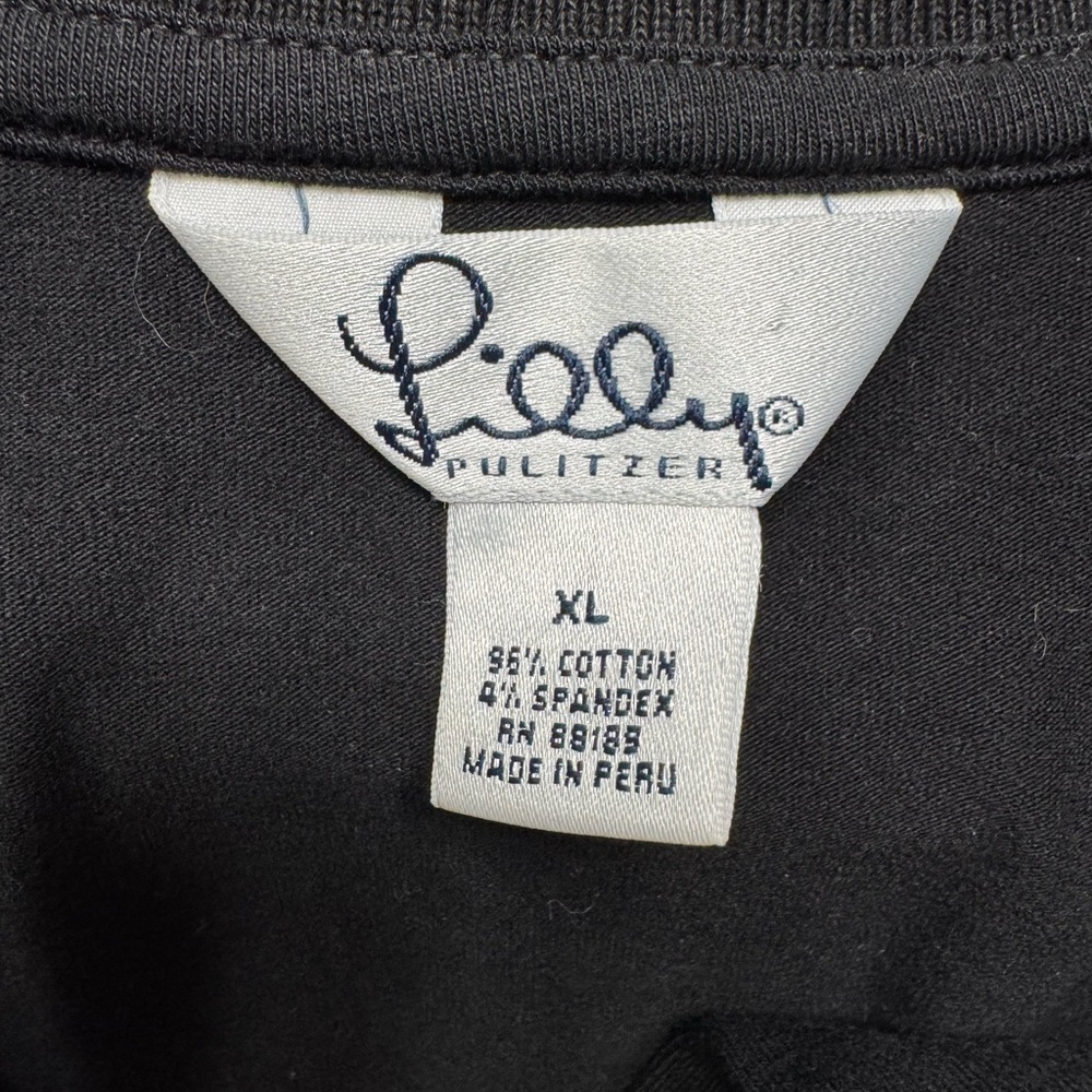 Lilly Pulitzer Black Polo with Hot Pink Logo - Picture 3 of 4